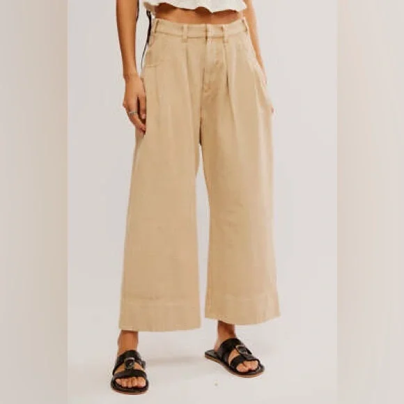 FREE PEOPLE Sweet Talk Chino Pants in Croissant Tan Size 6 - Picture 1 of 12